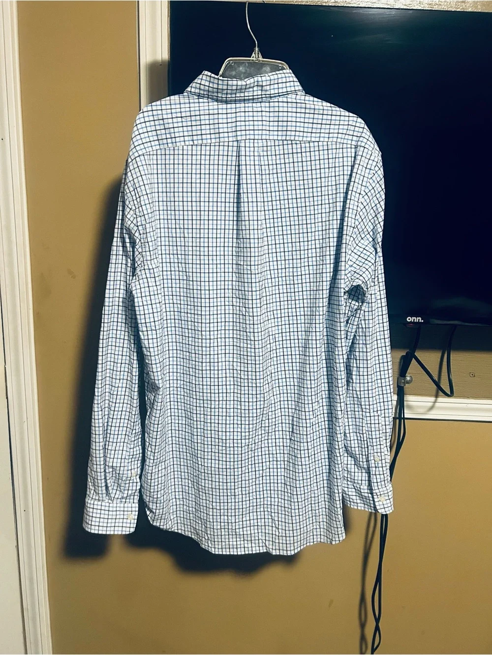 Polo by Ralph Lauren White and Blue Windowpane Button-Down Shirt